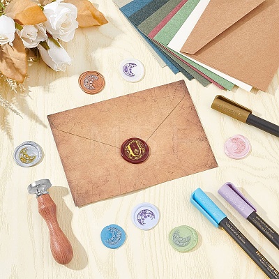 DIY Scrapbook Wax Seal Stamp Sets AJEW-WH0432-021-1