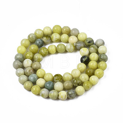 Natural Yellow Mustard Jasper Beads Strands X-G-Q462-6mm-39-1