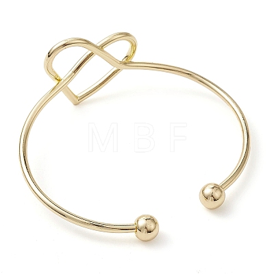 Heart Brass Cuff Bangles BJEW-D039-43G-1