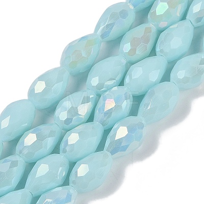 Opaque Solid Color Electroplate Glass Beads Strands LS-EGLA-N013-P4mm-B11-1