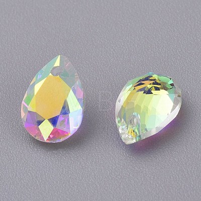 Glass Rhinestone Pendants RGLA-A024-H02-001AB-1