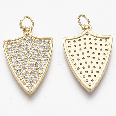 Brass Micro Pave Cubic Zirconia Pendants KK-R130-021G-NF-1