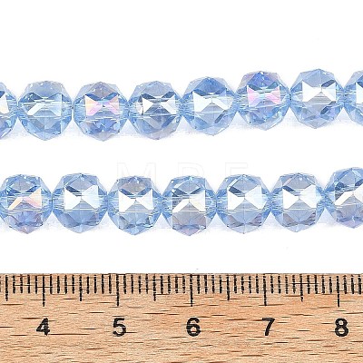 Electroplate Transparent Glass Beads Strands GLAA-H040-01C-1