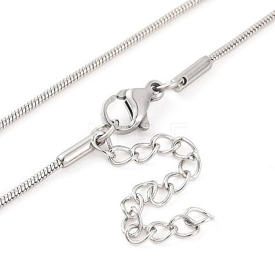 201 Stainless Steel Round Snake Chain Necklaces for Women NJEW-G140-06B-P-1-1