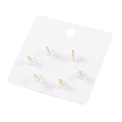 6 Pcs Brass Mirco Pave Clear Cubic Zirconia Ear Studs EJEW-S218-01G-02-1