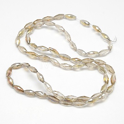 Electroplate Crystal Glass Rice Beads Strands EGLA-F042-A11-1