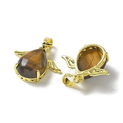 Natural Tiger Eye Pendants KK-F888-01G-27-1