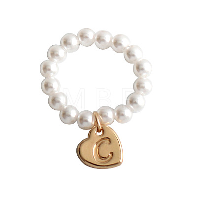 Plastic Imitation Pearl & Alloy Finger Rings FS-WG241E1-03-1