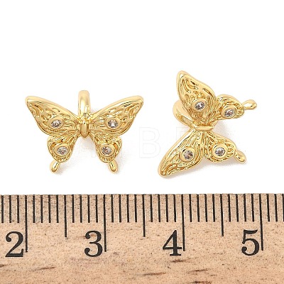 Brass Micro Pave Cubic Zirconia Beads KK-B166-10G-1