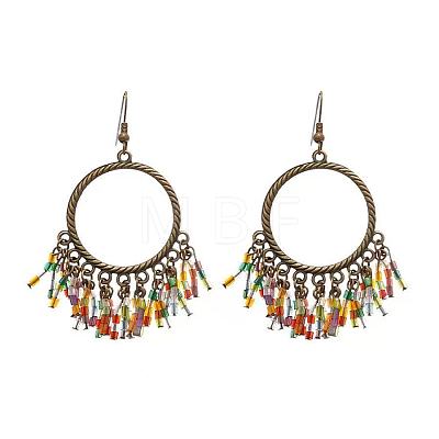 Alloy & Glass Chandelier Earrings for Women WG7E42B-01-1