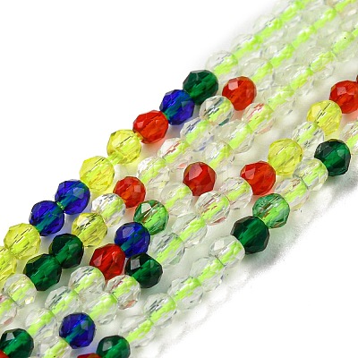 Transparent Gradient Color Glass Beads Strands GLAA-E044-01B-1