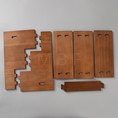 3-Tier Pine Wood Display Riser Stands for Cosmetic DJEW-WH0816-004B-1