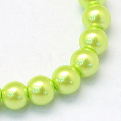 Baking Painted Pearlized Glass Pearl Round Bead Strands X-HY-Q003-4mm-66-1