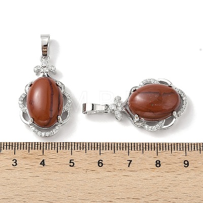 Natural Red Jasper Oval Pendants G-NH0025-15P-11-1