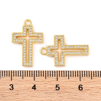 Brass Micro Pave Clear Cubic Zirconia Pendants KK-U017-09C-G-1