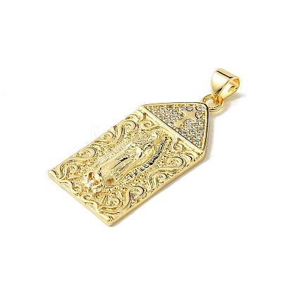 Real 18K Gold Plated Brass Micro Pave Clear Cubic Zirconia Pendants KK-H472-36A-G-1