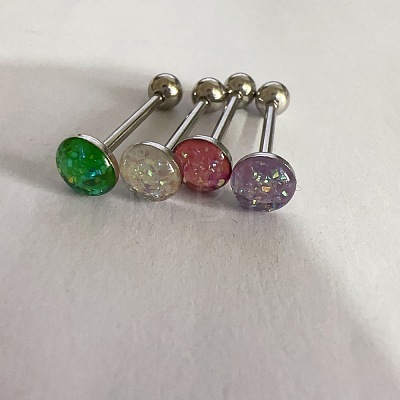 Titanium Steel Enamel Tongue Rings WG76637-04-1