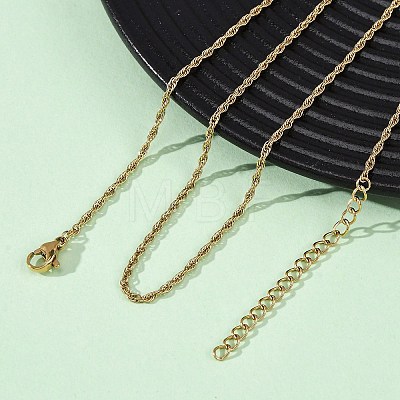 1.5MM 304 Stainless Steel Rope Chain Necklaces NJEW-T016-23G-1