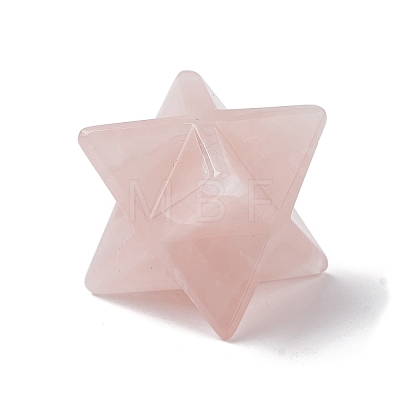 Natural Rose Quartz Sculpture Healing Crystal Merkaba Star Ornament G-C110-08G-1