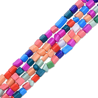 Opaque Spray Painted Glass Bead Strands GLAA-N047-05A-1