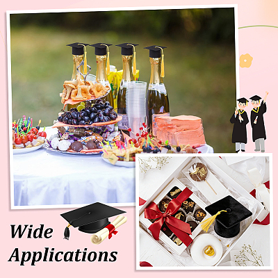 EVA Doctoral Cap Cake Toppers DIY-WH0816-571B-1
