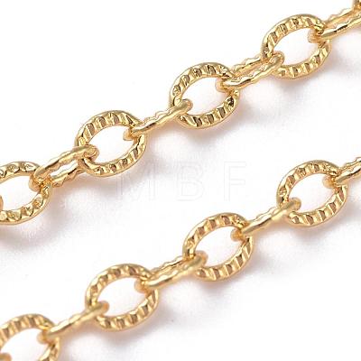 Brass Textured Cable Chains CHC-G005-01G-1