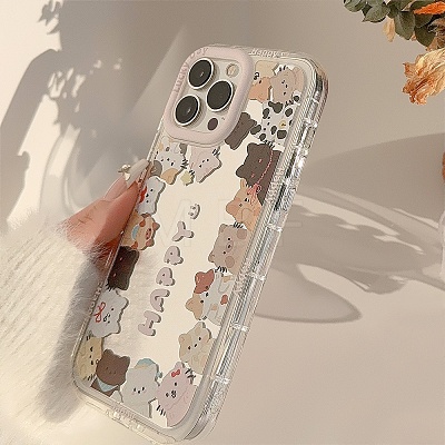 Cat Mirrored Axrylic Mobile Phone Cover PW-WG472D8-03-1