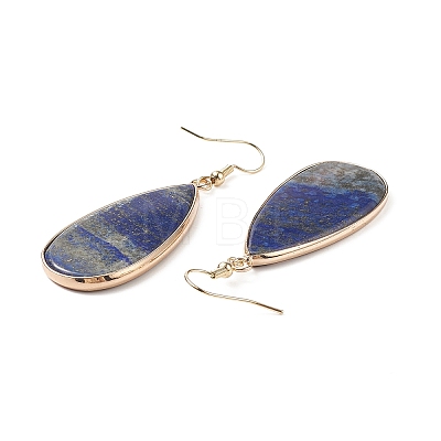 Natural Lapis Lazuli Teardrop Dangle Earrings EJEW-G331-01G-05-1