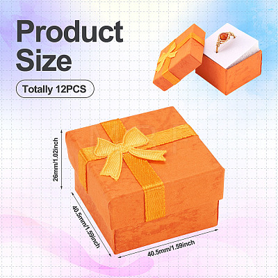 Square Paper Jewelry Gift Boxes with Bowknot CON-TAC0010-80A-1