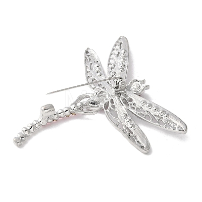 Dragonfly Alloy Rhinestone Brooches for Backpack Clothes JEWB-M067-07P-01-1