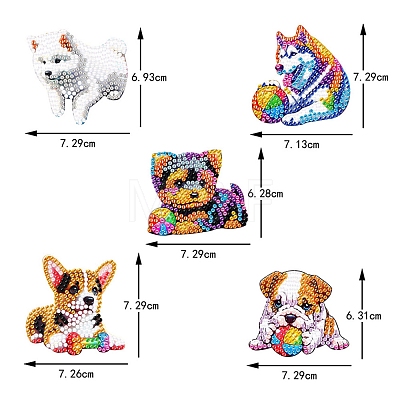 DIY Diamond Painting Dog Keychain Kits PW-WG5C28C-01-1