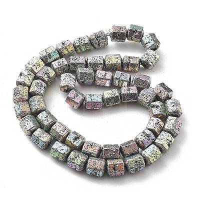 Electroplated Natural Lava Rock Beads Strands G-A251-A01-01F-1