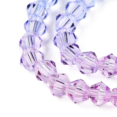 Gradient Color Baking Painted Glass Bead Strands DGLA-A039-T6mm-A019-1