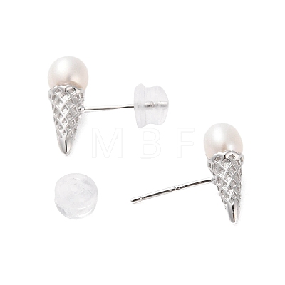 925 Sterling Silver Studs Earring EJEW-H002-22P-1
