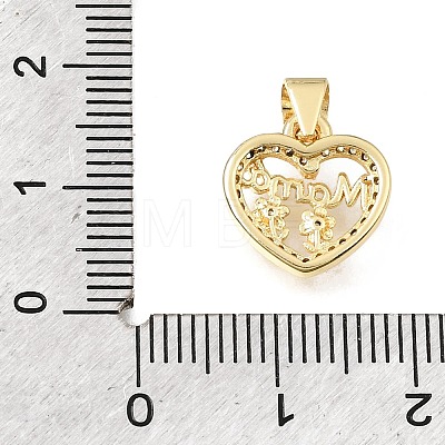 Mother's Day Brass Micro Pave Clear Cubic Zirconia Pendants KK-E802-20G-1