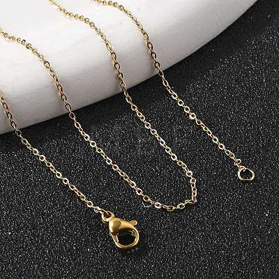 Ion Plating(IP) 304 Stainless Steel Cable Chain Necklaces LS-NJEW-P248-01G-1