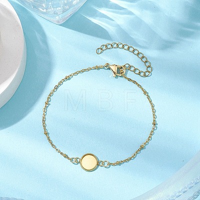 304 Stainless Steel Round Cabochon Setting Bracelets BJEW-JB11092-01-1