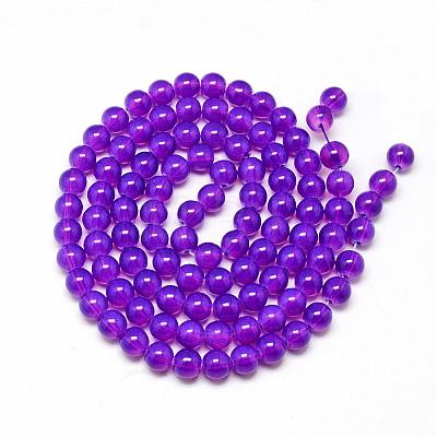 Baking Painted Glass Beads Strands DGLA-Q023-6mm-DB32-1