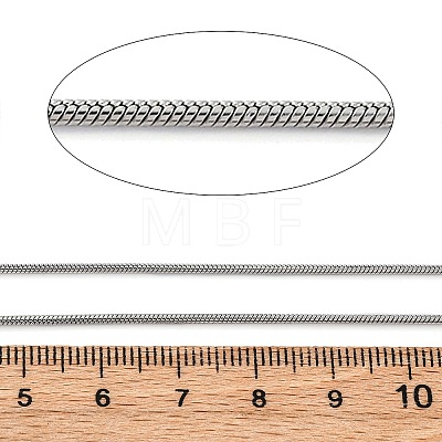 Tarnish Resistant 304 Stainless Steel Round Snake Chains CHS-L001-163-0.9mm-P01-1