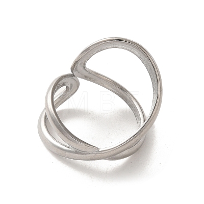 304 Stainless Steel Open Cuff Ring RJEW-C068-05F-P-1