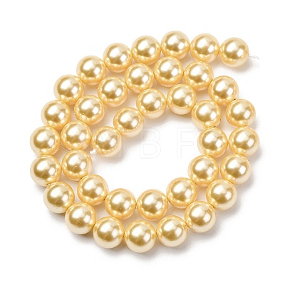 Electroplated Shell Pearl Beads Strands BSHE-G041-10mm-01-1