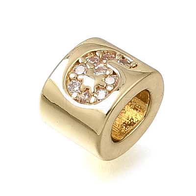 Brass Micro Pave Clear Cubic Zirconia Beads CU-CBAA19F-01G-G-1