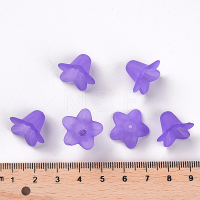 Purple Frosted Transparent Acrylic Flower Beads X-PLF018-15-1