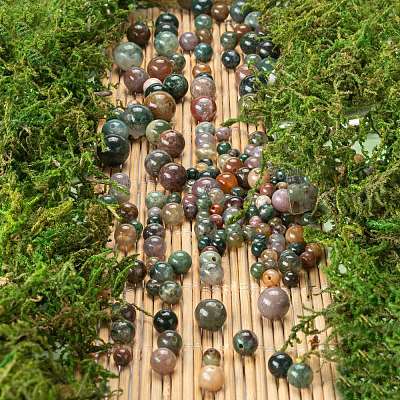 340Pcs 4 Style Natural Indian Agate Beads G-LS0001-46-1