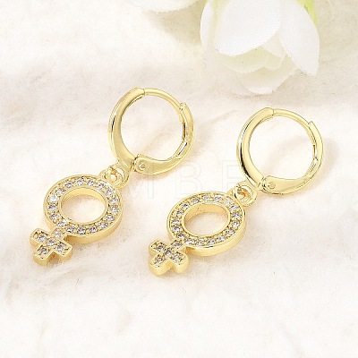 Brass Micro Pave Cubic Zirconia Leverback Dangle Earrings KK-CBA04DC-03G-1