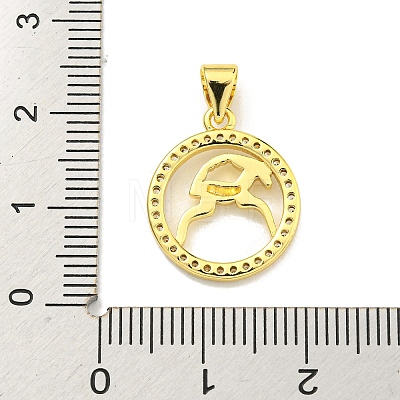 Brass Micro Pave Cubic Zirconia Pendants KK-K354-03G-01-1