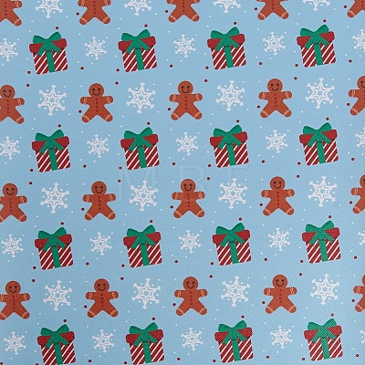 Christmas Theme Printed PVC Leather Fabric Sheets DIY-WH0158-61C-08-1