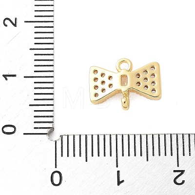 Brass Micro Pave Cubic Zirconia Connector Charms KK-U056-53G-1