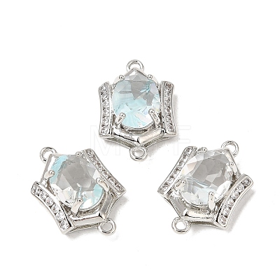 Brass Micro Pave Cubic Zirconia and Glass Links Connector Charms GL-CBA86BA-01P-D-1