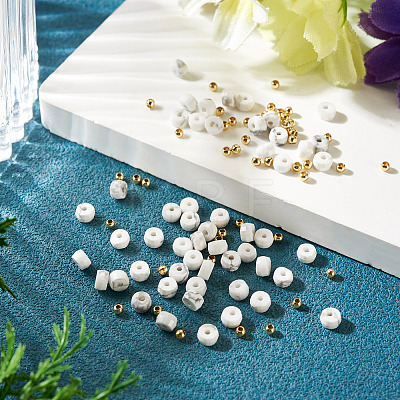 50Pcs Natural Howlite Beads G-TAD0001-09-1